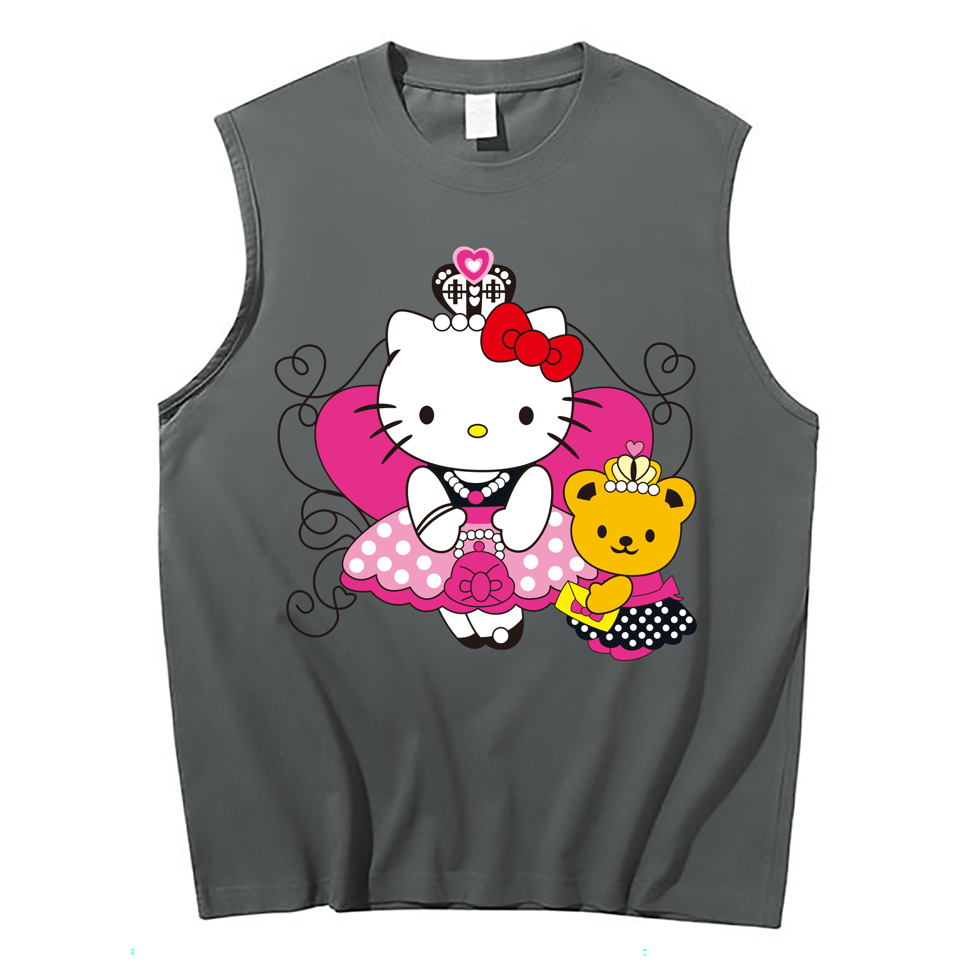 （画像用） Hello Kitty ハローキティ コットン100％タンクトップ（フロントプリント）